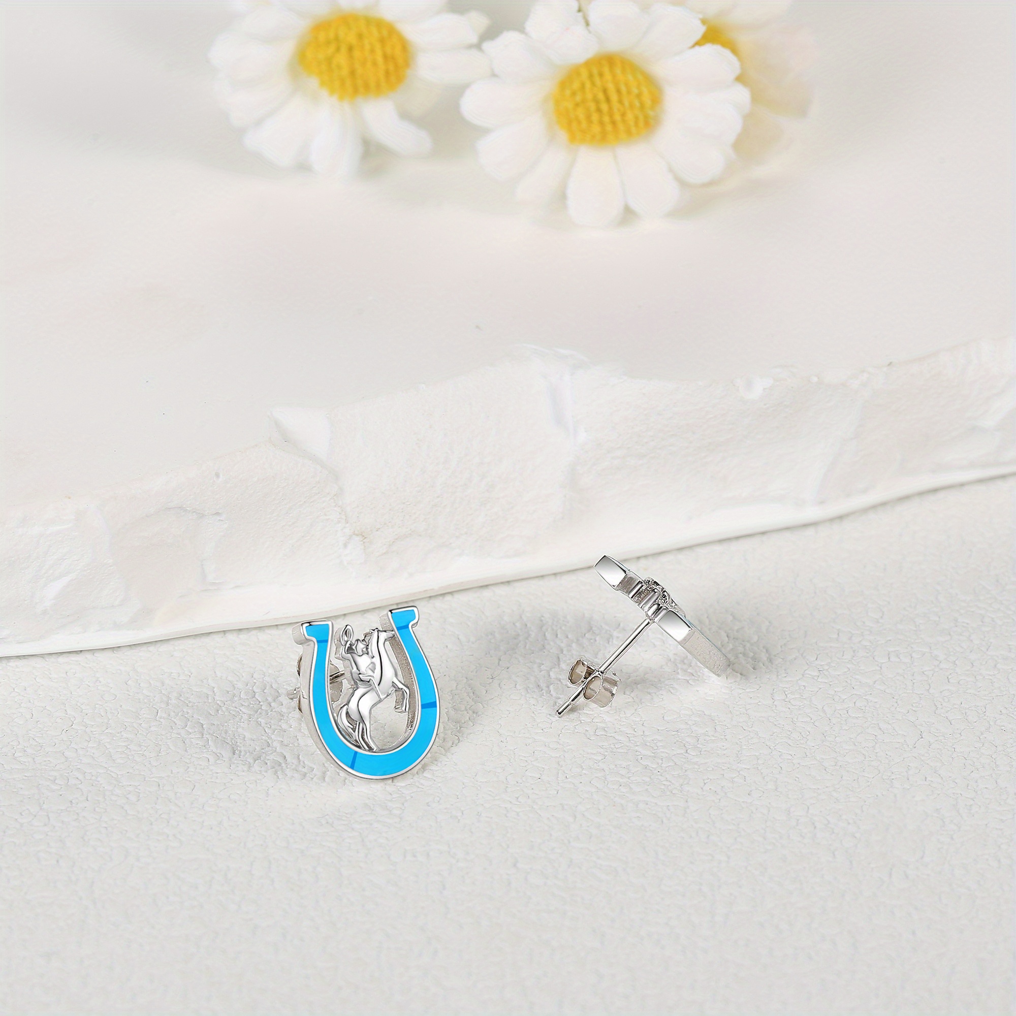 Women's 925 Sterling Silver Horseshoe Earrings